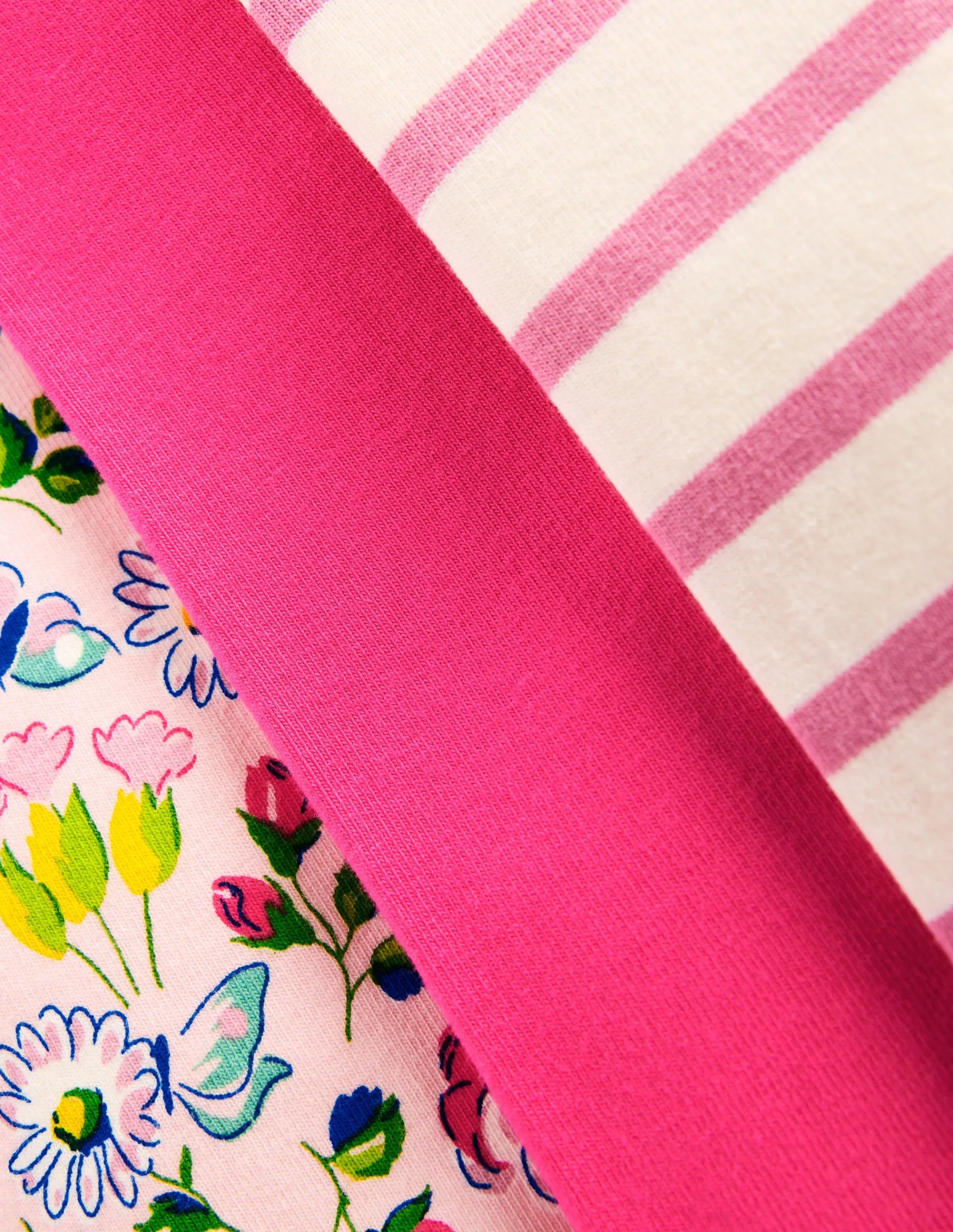 Boden Pantalons-3 cyclistes Motif Spring Garden rose craie