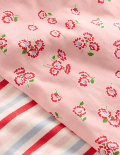 Boden Pyjamas & Chaussons-2 pyjamas courts Pâquerette rose craie