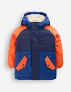 Boden Manteaux & Vestes-Anorak doublé de borg garçon Colourblock orange