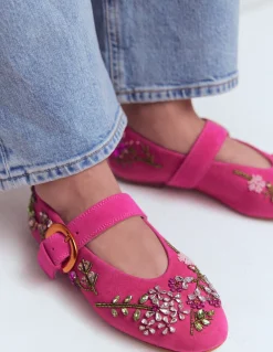 Boden Chaussures Plates-Babies plates Kylie à boucle Rose ornementé