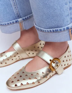 Boden Chaussures Plates-Babies plates Kylie à boucle Doré