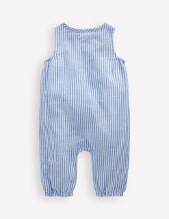 Boden Pantalons & Leggings-Barboteuse boutonnée Broderie océan bleu glacier