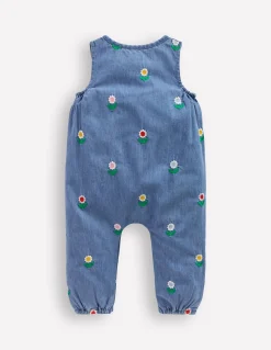 Boden Pantalons & Leggings-Barboteuse brodée en chambray Chambray brodé à motif floral