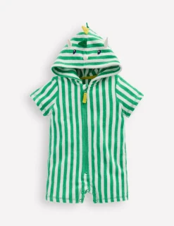 Boden Maillots & Tenues De Plage-Barboteuse fantaisie en éponge Dinosaure vert aloé vera