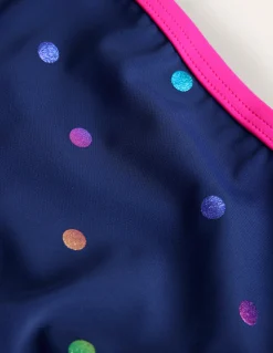 Boden Maillots & Tenues De Plage-Bas de bikini à motif Pois confettis arc-en-ciel bleu marine