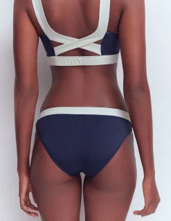 Boden Bikinis|Maillots De Bain-Bas de bikini Campania Bleu marine, colourblock ivoire