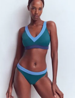 Boden Bikinis|Maillots De Bain-Bas de bikini Campania Colourblock bleu marine, vert, bleu