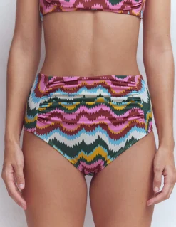 Boden Bikinis|Maillots De Bain-Bas de bikini froncé Kythira Multi, vague zigzag