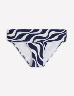 Boden Bikinis|Maillots De Bain-Bas de bikini intemporel à revers Bleu marine, vague rythmique