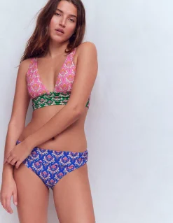 Boden Bikinis|Maillots De Bain-Bas de bikini intemporel à revers Bleu, motif Ornamental Stamp