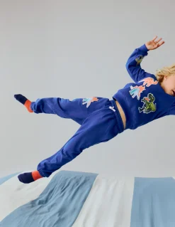 Boden Ensembles Assortis|Bas De Jogging-Bas de jogging à écussons Dinosaures bleu