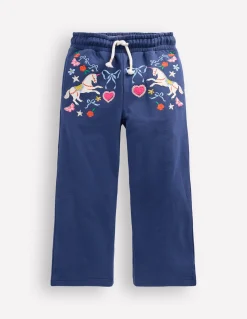 Boden Pantalons|Ensembles Assortis-Bas de jogging Bobbie à appliqués Bleu Marine Licornes