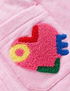 Boden Pantalons|Ensembles Assortis-Bas de jogging Bobbie à appliqués Motif Love rose chiné