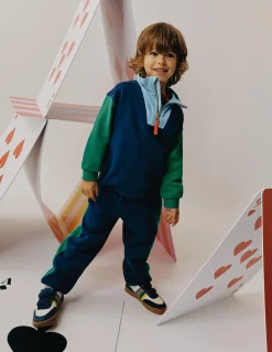 Boden Ensembles Assortis|Bas De Jogging-Bas de jogging colourblock resserré aux chevilles Colourblock bleu médiéval