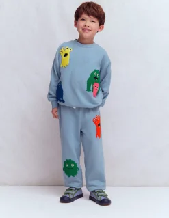 Boden Ensembles Assortis|Bas De Jogging-Bas de jogging fun Appliqué monstre bleu français