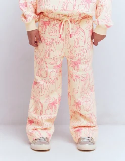 Boden Pantalons|Ensembles Assortis-Bas de jogging large imprimé Chats avoine