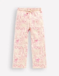 Boden Pantalons|Ensembles Assortis-Bas de jogging large imprimé Chats avoine