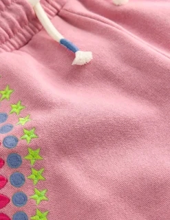 Boden Pantalons-Bas de jogging évasé brodé Broderie brume rose