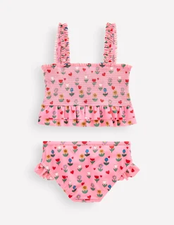 Boden Maillots & Tenues De Plage-Bikini à smocks et basque Motif Sunflower Garden rose amande