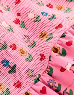 Boden Maillots & Tenues De Plage-Bikini à smocks et basque Motif Sunflower Garden rose amande