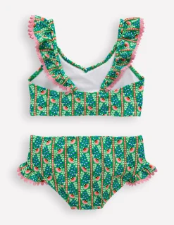 Boden Maillots & Tenues De Plage-Bikini col V à volants Motif Floral Vine vert vif