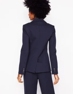 Boden Tenues De Travail|Ensembles Assortis-Blazer Marylebone en point de Rome Bleu Marine, Petits Pois