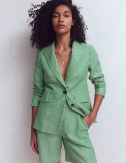 Boden Ensembles Assortis|Manteaux & Vestes-Blazer Stamford en lin Chambray vert aloe vera