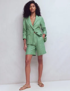 Boden Ensembles Assortis|Manteaux & Vestes-Blazer Stamford en lin Chambray vert aloe vera