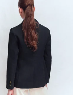 Boden Tenues De Travail|Manteaux & Vestes-Blazer Stamford en lin Bleu marine