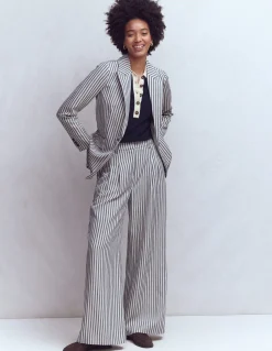 Boden Tenues De Travail|Ensembles Assortis-Blazer Woodbridge décontracté Bleu et Ivoire à Rayures