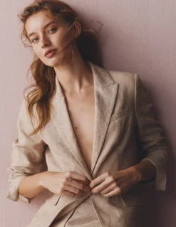 Boden Tenues De Travail|Ensembles Assortis-Blazer Woodbridge en lin Amphore, chambray