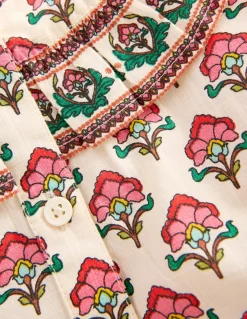 Boden Tops & T-Shirts|Ensembles Assortis-Blouse à empiècement volanté Motif floral xylographique