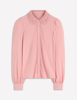 Boden Tops & T-Shirts-Blouse avec col en dentelle ROSE