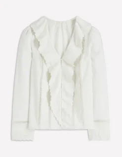Boden Chemises & Blouses|Tops & T-Shirts-Blouse brodée à volants Ivoire chaud