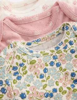 Boden Tops & Bodies|Ensembles Assortis-3 bodies en pointelle Motif petites fleurs multi