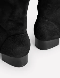 Boden Chaussures Plates|Chaussures À Talons-Bottes plates stretch hauteur genou Noir