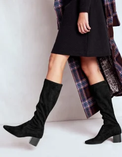 Boden Tenues De Travail-Bottes stretch à talons carrés Noir