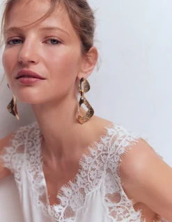 Boden Bijoux-Boucles d’oreilles doubles martelées Doré