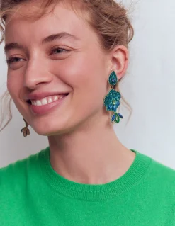 Boden Bijoux-Boucles d’oreilles habillées à fleurs Bleu
