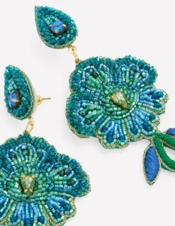 Boden Bijoux-Boucles d’oreilles habillées à fleurs Bleu