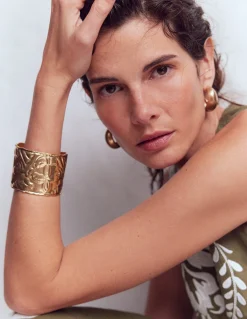 Boden Bijoux-Bracelet manchette à poinçon cœur Doré