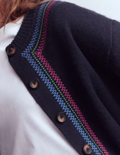 Boden Pulls & Gilets-Cardigan Abi en jacquard Bleu marine, tigre