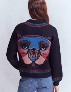 Boden Pulls & Gilets-Cardigan Abi en jacquard Bleu marine, tigre