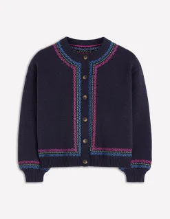Boden Pulls & Gilets-Cardigan Abi en jacquard Bleu marine, tigre