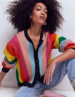 Boden Pulls & Gilets-Cardigan Abi en jacquard Arc-en-ciel multi