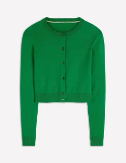 Boden Tenues De Travail|Pulls & Gilets-Cardigan court Emilia en coton Émeraude Intense