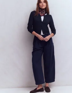 Boden Tenues De Travail|Pulls & Gilets-Cardigan court Emilia en coton Bleu marine