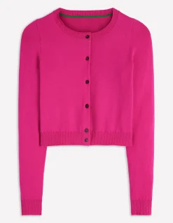 Boden Tenues De Travail|Pulls & Gilets-Cardigan court Emilia en coton Rose pivoine