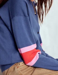 Boden Pulls & Gilets-Cardigan décontracté Lara en coton Bleu denim