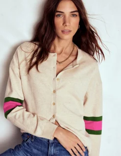 Boden Pulls & Gilets-Cardigan décontracté Lara en coton Avoine chiné